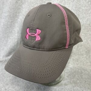 Under Armour Womens Hat Ball Cap ONE‎ SIZE Adjustable Gray Pink Unstructured